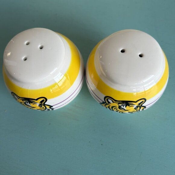 LSU Ceramic Tabletop Trio Y2K Geaux Tigers Tableware Tailgating Salt and Pepper - Picture 4 of 11